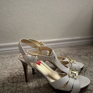Marc Fisher Elegant White Strappy Heels (NO BOX)